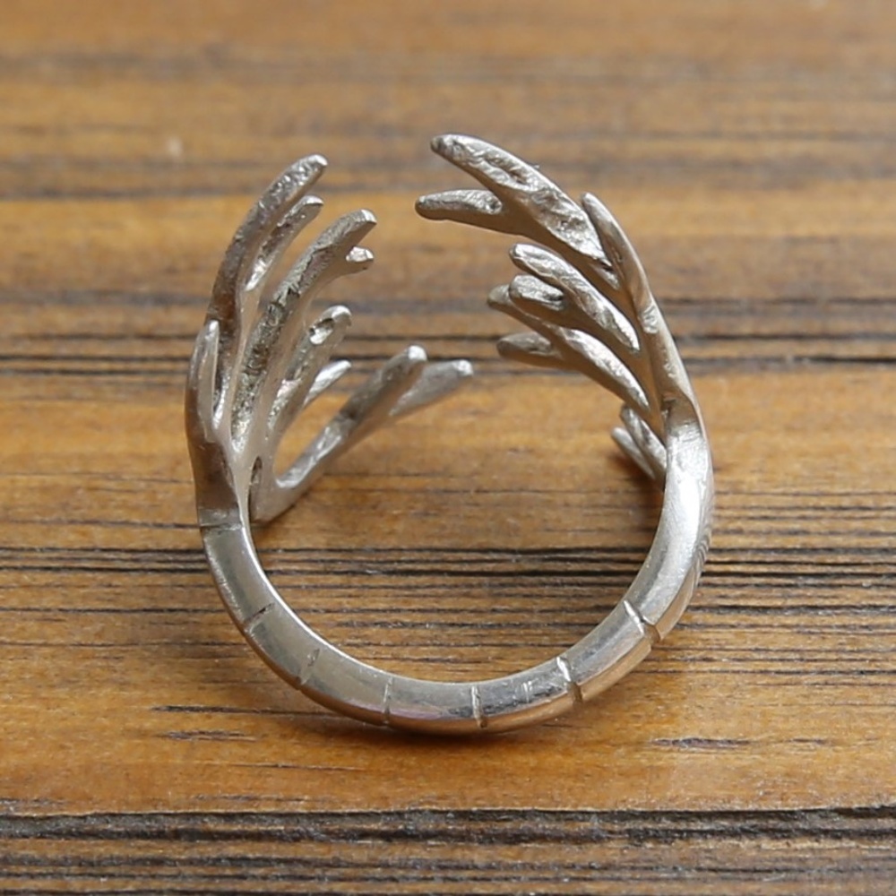 Sterling Adjustable Antlers Ring - image 2